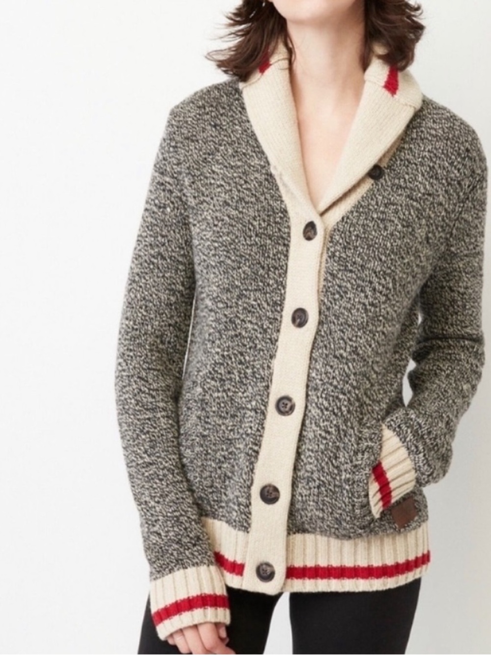 ROOTS Canada Cabin Shawl Collar Cardigan L
